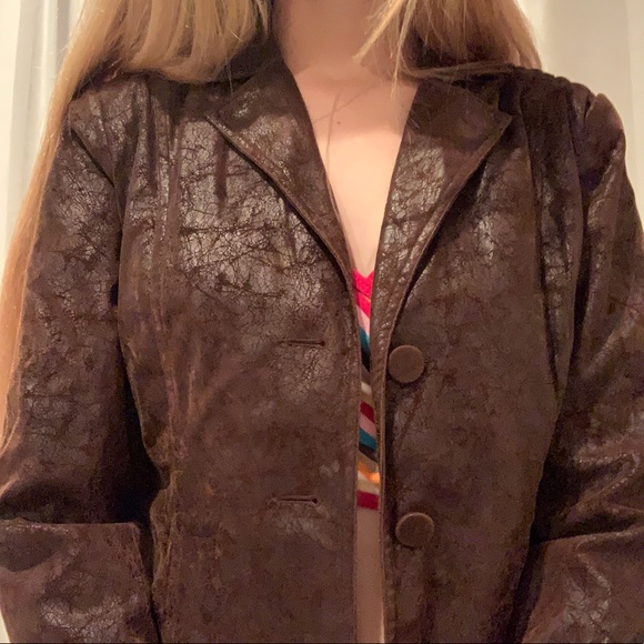 🌜RETRO “Worn in” Style Brown Rustic Jacket🌛 - Picture 3 of 5